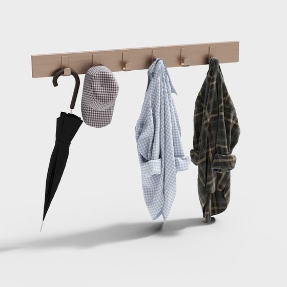 Stylish Low-Poly Clothing Rack 3D Model