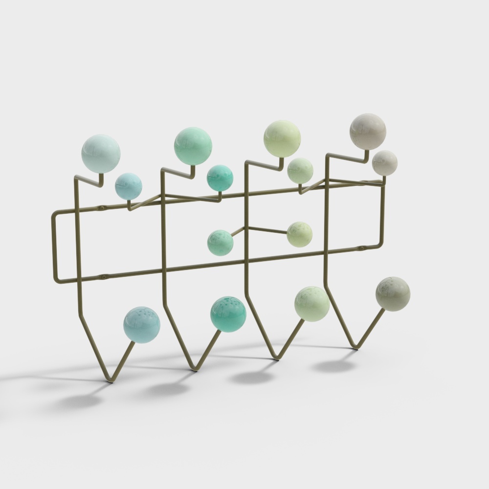 Gancio Appendiabiti in Ferro Battuto Nordico - Verde