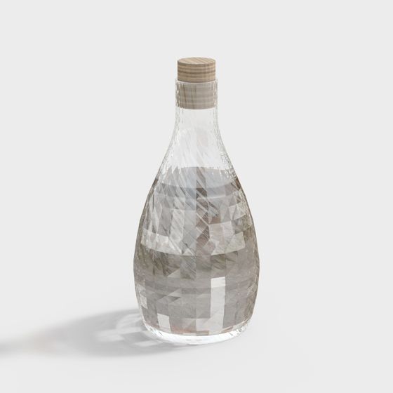 Low Poly Glass Bottle 3D Model