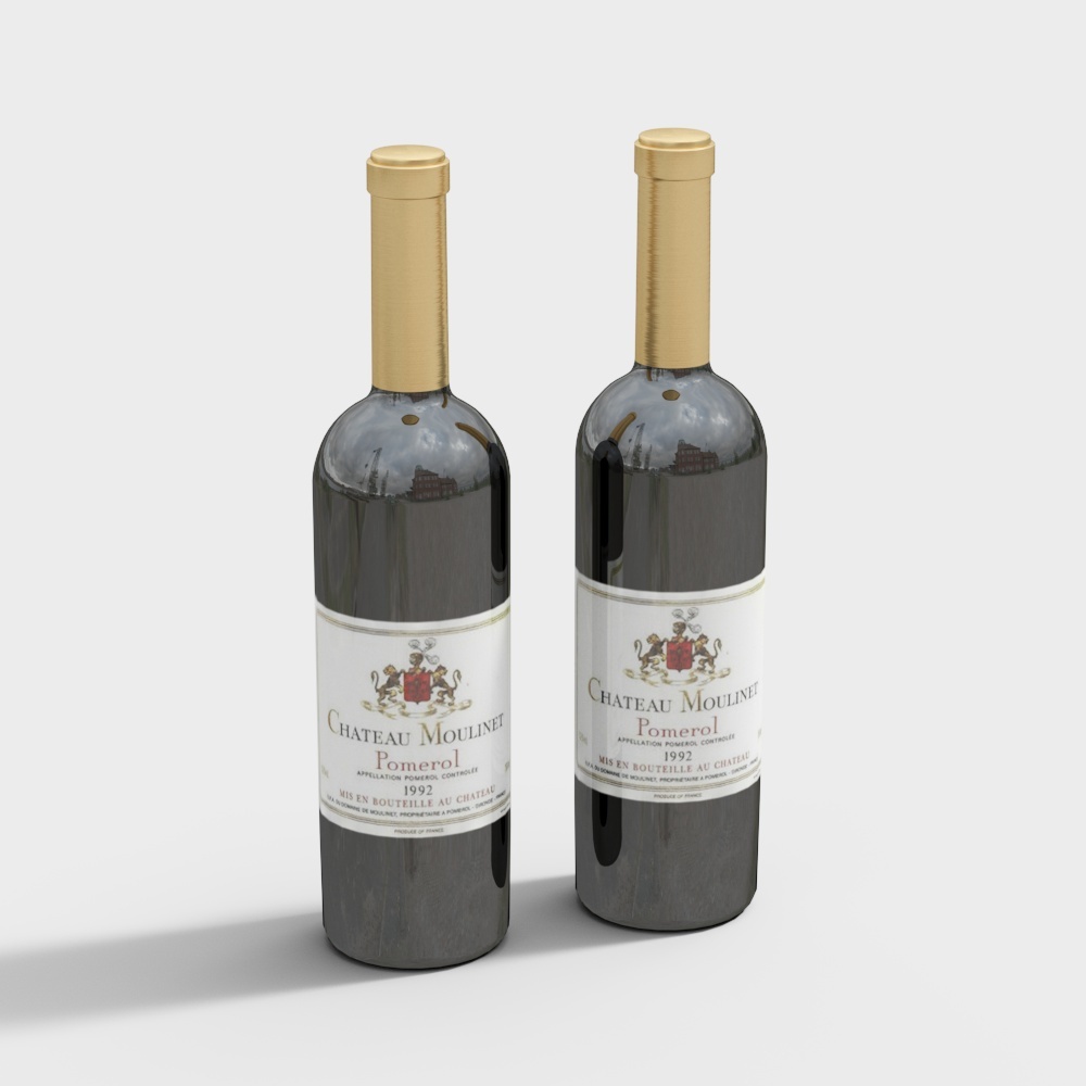 Elegant Wine Bottle 3D Model