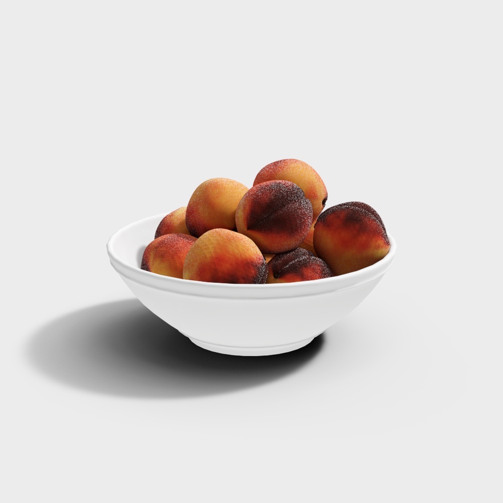 Peach Bowl 3D Model for Vibrant Kitchen Scenes