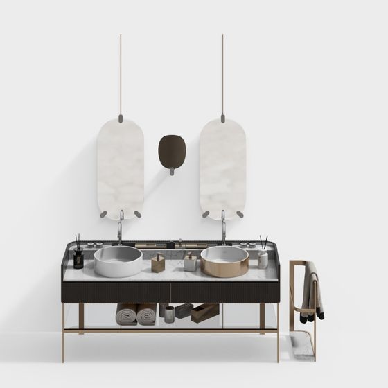 Elegant Modern Bathroom Vanity 3D model