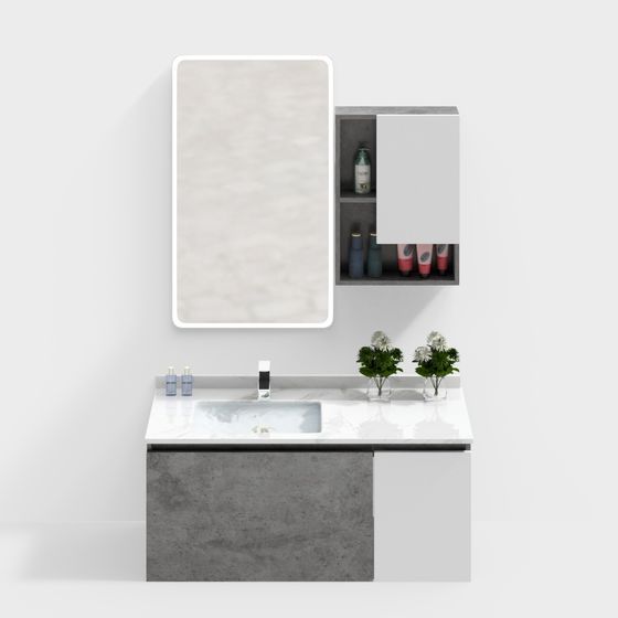 Elegant Bathroom Vanity 3D model for Modern Spaces