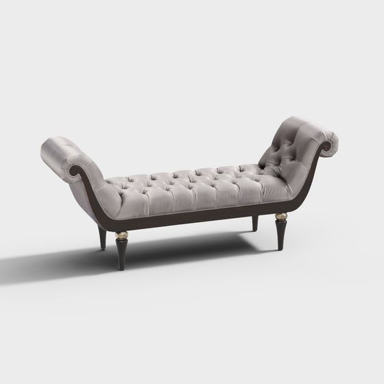 Elegant Chaise Lounge 3D model for Modern Spaces