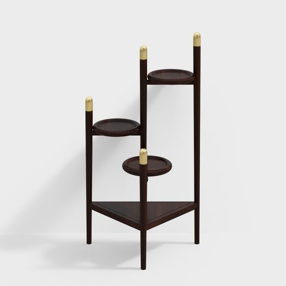 Vintage Wooden Display Rack 3D model