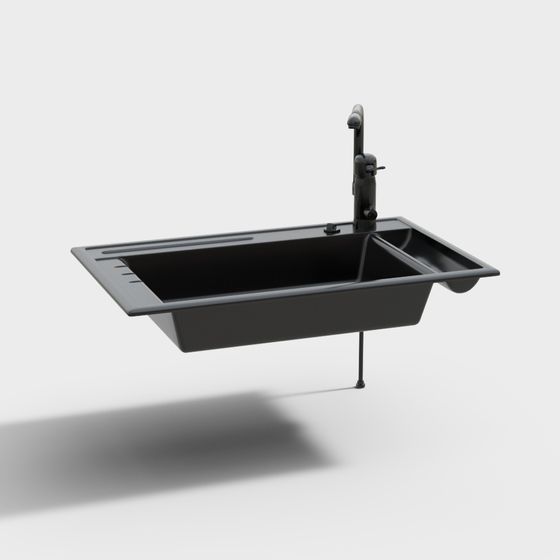 Realistic Low-Poly Kitchen Sink 3D model