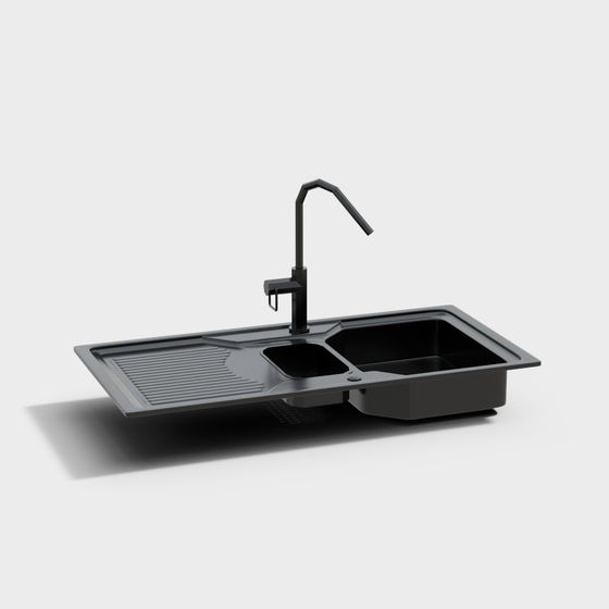 Stylish Low-Poly Kitchen Sink 3D model