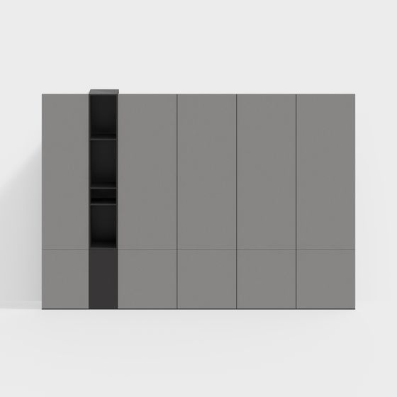 Elegant Minimalist Storage Cabinet 3D model for Modern Spaces