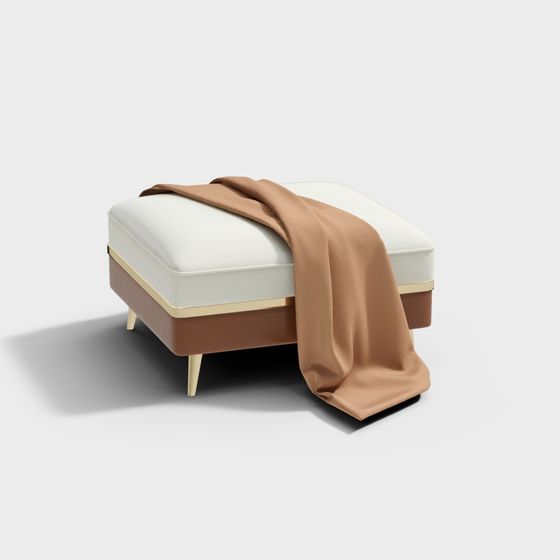 Sleek Ottoman 3D Model for Modern Interiors
