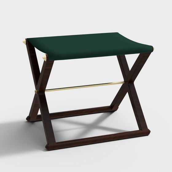 X-Shaped Folding Stool 3D model