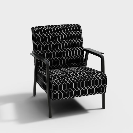 Modern Geometric Single Sofa 3D model