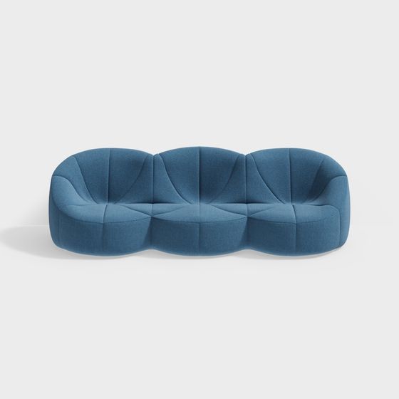 Elegant Curved Sofa 3D Model for Contemporary Spaces