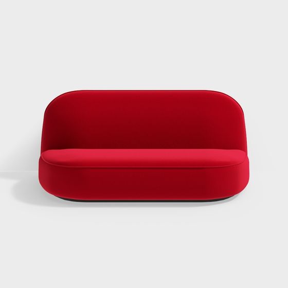 Elegant Red Sofa 3D model for Contemporary Spaces