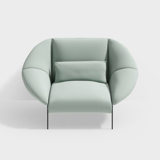 Unique Curved Low-Polygon Chair 3D Model