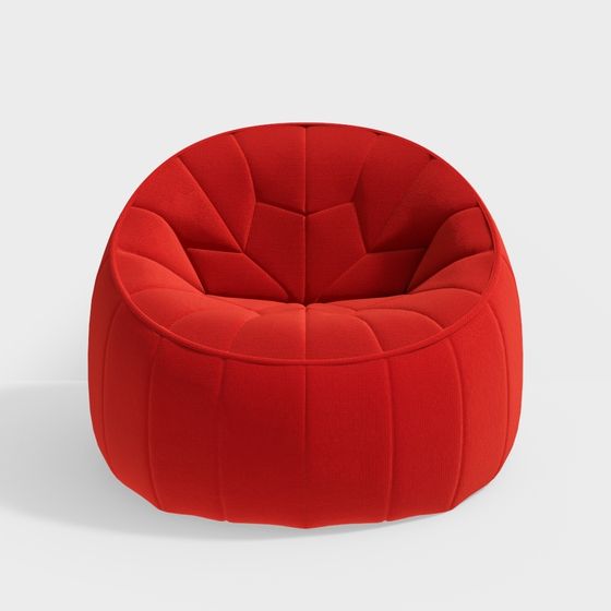 Stylish Red Round Chair 3D model for Modern Interiors