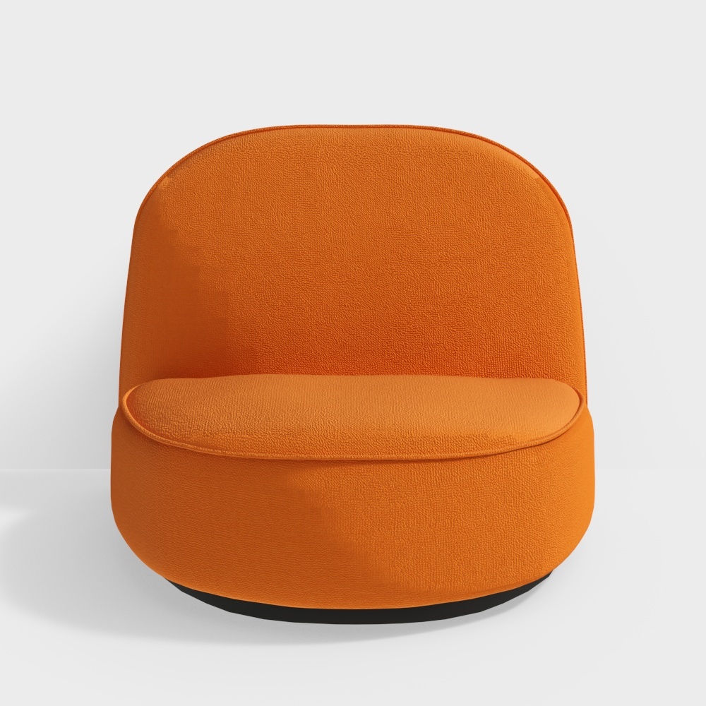 Stylish Orange Pouf 3D Model – Vibrant Fabric Design