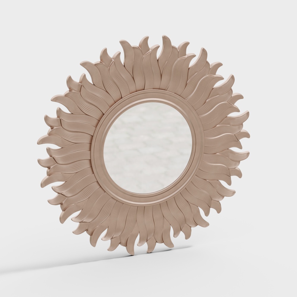 Specchio decorativo petali in metallo europeo