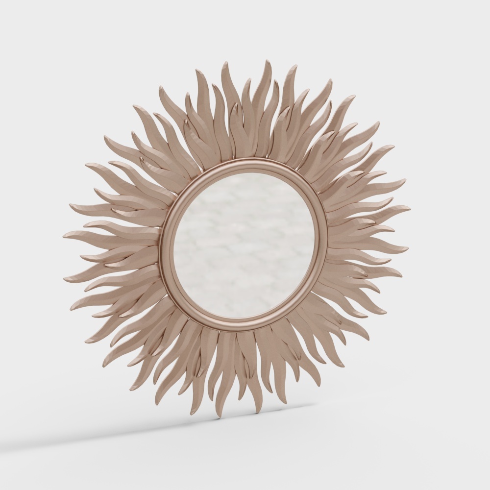 Specchio decorativo sole in metallo europeo