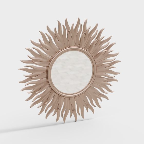 Specchio decorativo sole in metallo europeo