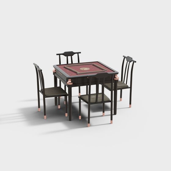 Chic Mahjong Table 3D model for Contemporary Settings