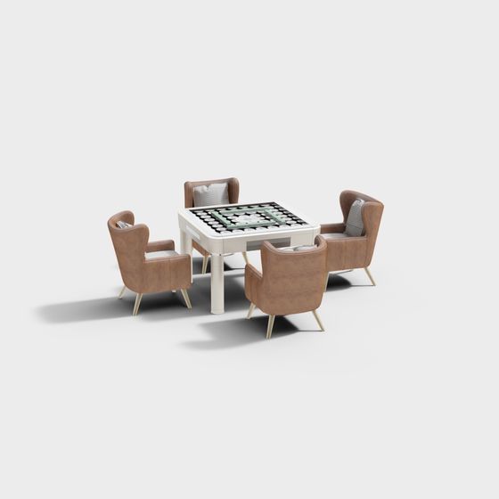 Elegant Mahjong Table 3D model for Modern Interiors