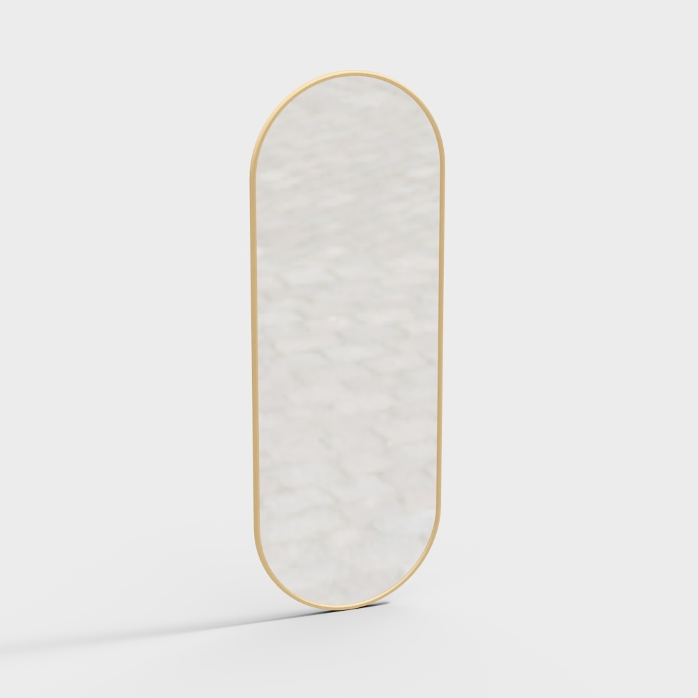 (Ripiano Inferiore) Specchio Minimalista Nordico in Ottone Decorativo Dramacadeco - 39 cm × 108 cm