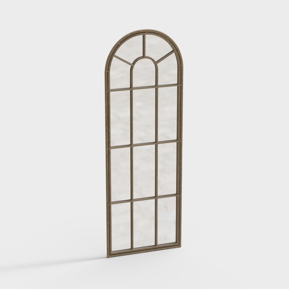 (Repeat) Muffin McPhrae mesh ins imitation wood-print retro homestay to do old iron full-length mirror l floor-to-ceiling mirror arched dress mirror decorative mirror