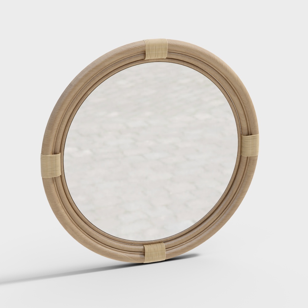 Loft49shop Shelf con Specchio Rotondo - Specchio da Trucco Decorativo Specchio da Parete