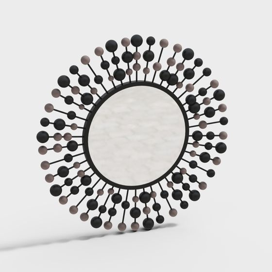 Sphere Burst Circular Mirror 3D model for Modern Interiors