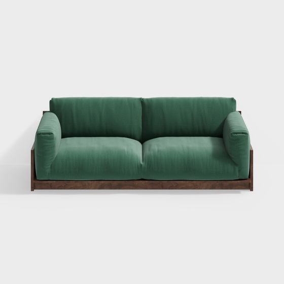 Stylish Green Sofa 3D model for Modern Interiors