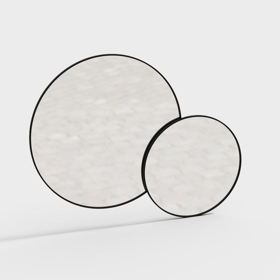 Elegant Round Mirror 3D model for Modern Spaces