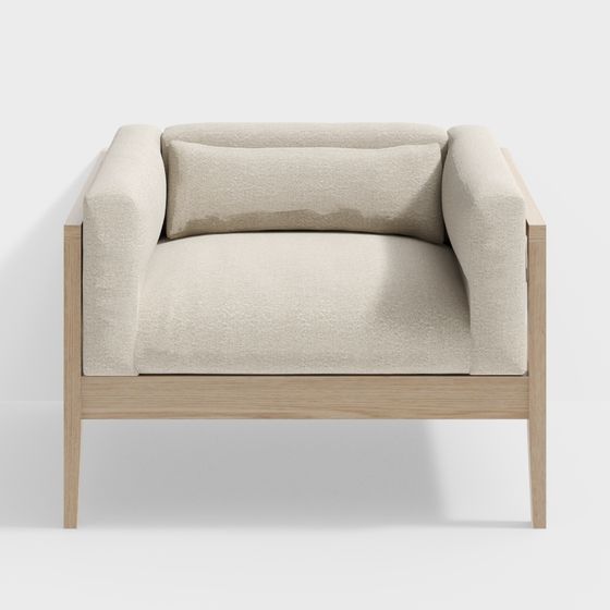 Sofá de tela añadida de color MUMO de tinta-madera Se puede quitar el sofá nórdico de madera de roble negro - único roble rojo y bolsa suave de tela blanca de arroz