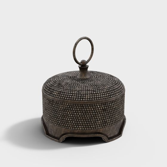 Vintage Metal Round Box 3D model for Creative Projects