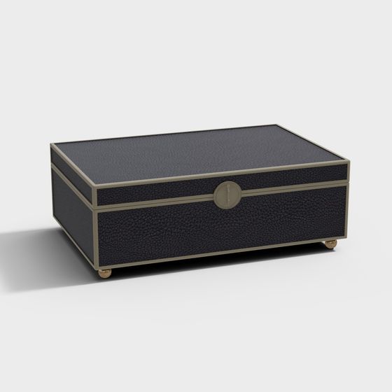 Sophisticated Leather Storage Box 3D model