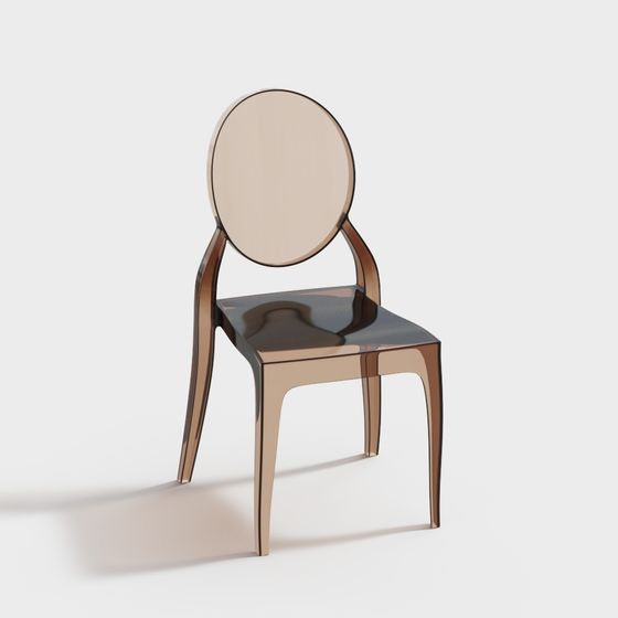 Elegant Round-Back Chair 3D model for Modern Design