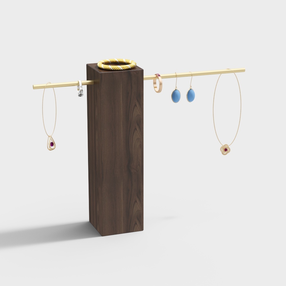 Set di gioielli moderni con piccoli orecchini, collana e anelli