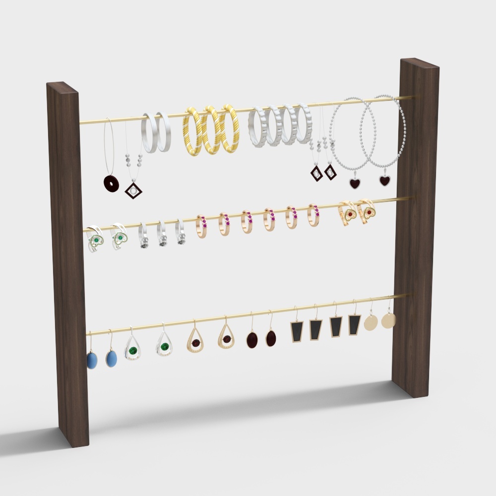 Boucles d'oreilles modernes, colliers, bagues, grands bijoux