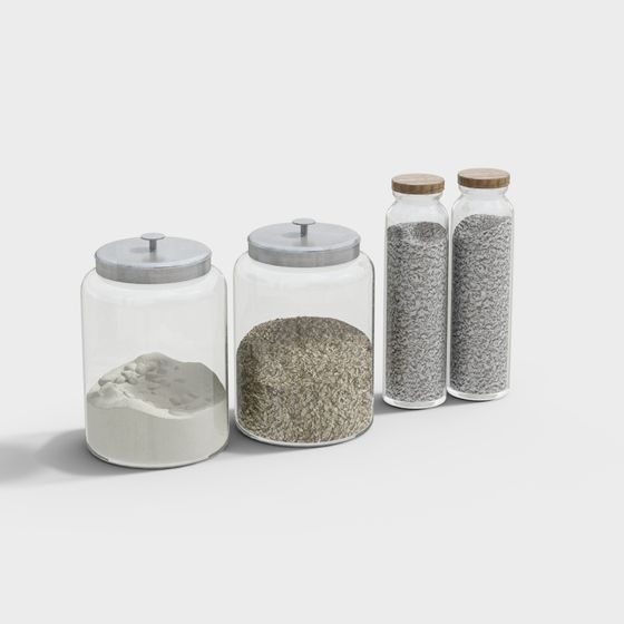 Kitchen Spice Storage Container 3D Model in Earth Color