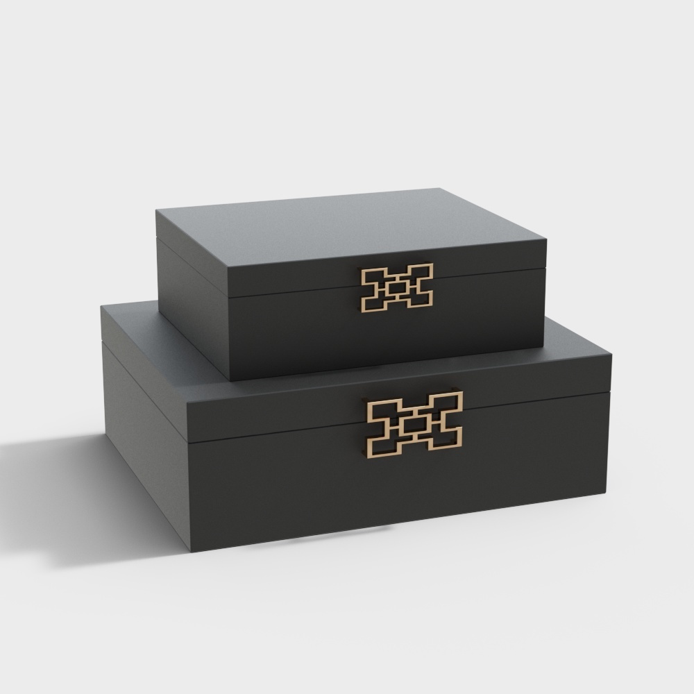 New Chinese Style Flannel Jewelry Box Gray