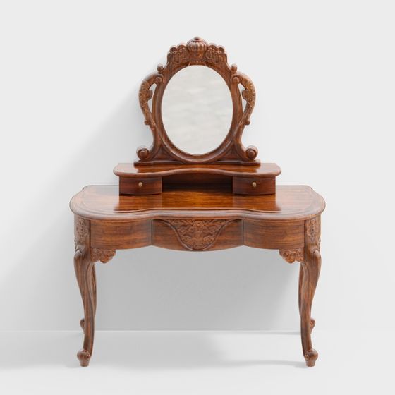 Elegant Low-Poly Vanity Table 3D model