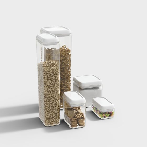 Transparent Storage Jar 3D model for Modern Kitchens