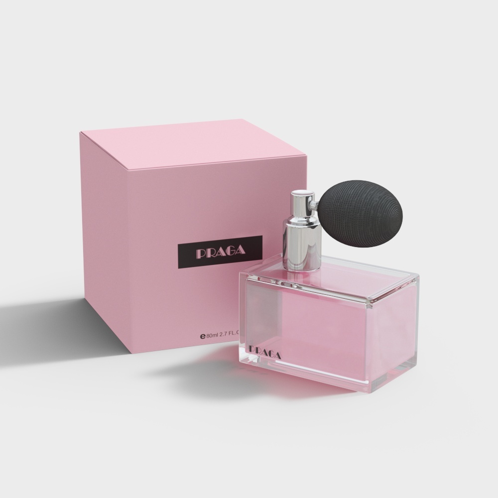 Praga Perfume 3D Model – Elegant Glass Bottle Design