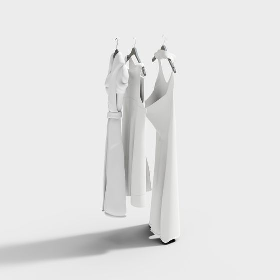 Sophisticated Low-Poly Dress 3D Model for Modern Designs