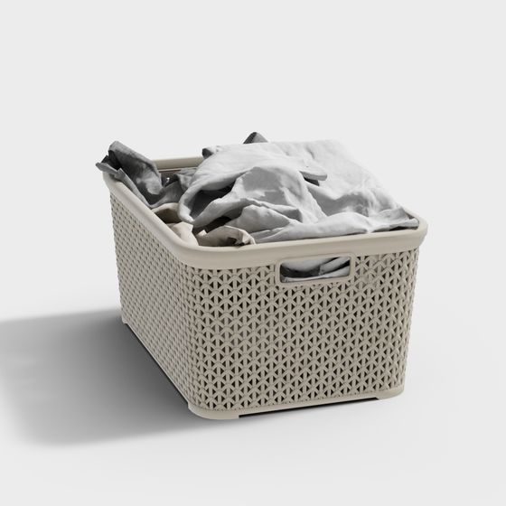 Woven Laundry Basket 3D model for Modern Homes