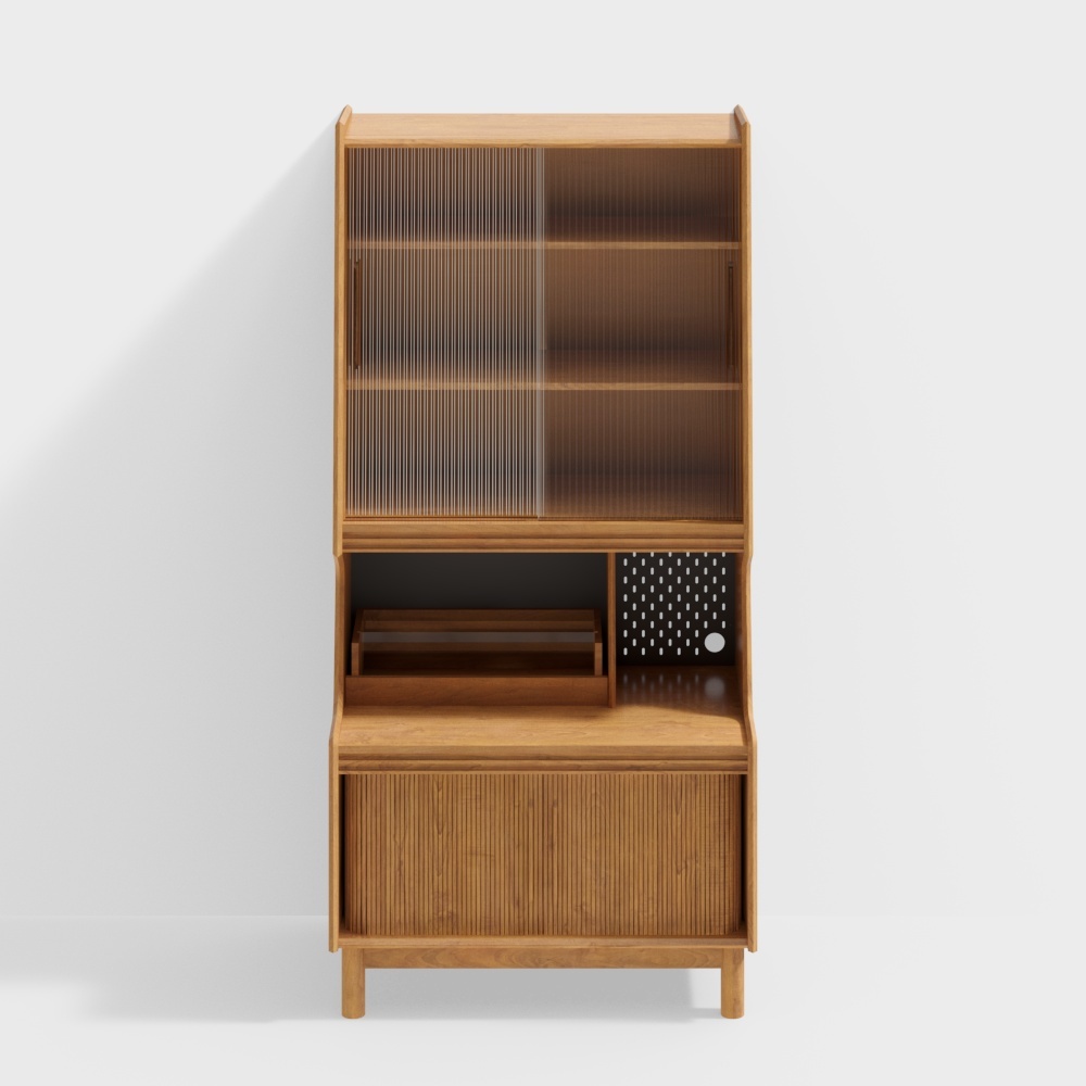 Мебель Van House - Книжный шкаф Нана - Вишневое дерево с стеклом Чангонг