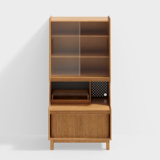 Мебель Van House - Книжный шкаф Нана - Вишневое дерево с стеклом Чангонг