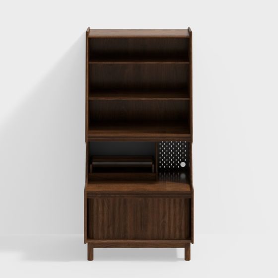 Mid-Century Modern Bookshelf 3D model