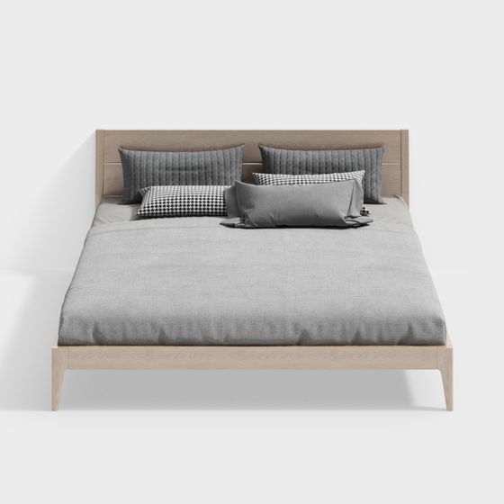 Nordic Style Minimalist Bed Frame 3D model