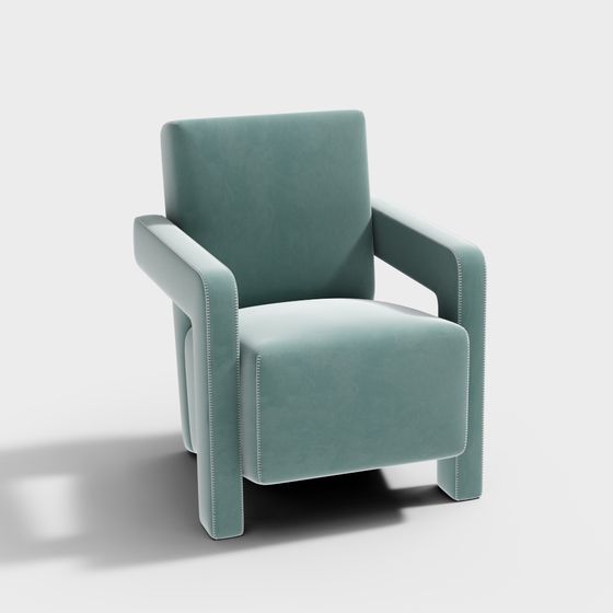 Velvet Comfort Chair 3D model