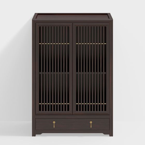 Minimalist Wooden Storage Cabinet 3D model
